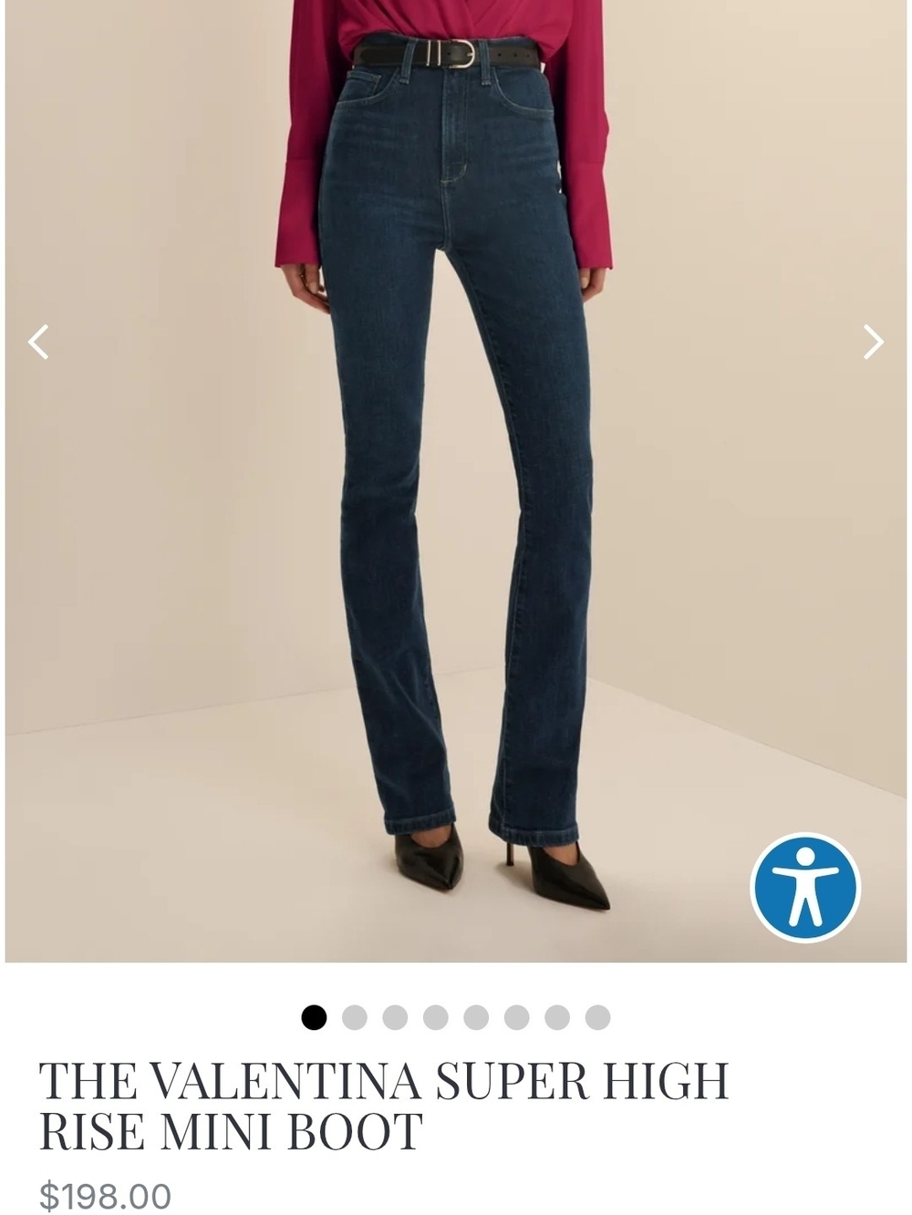 Favorite Daughter Valentina Super High-Rise Mini Boot Jeans - Dark Indigo